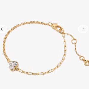 NWT Kate Spade Gold With All My Heart Pavé Line Bracelet